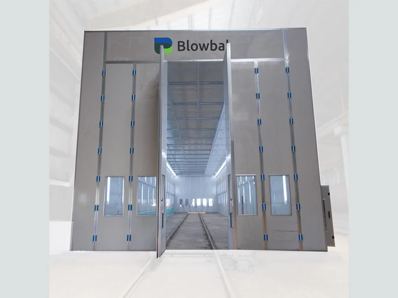 Wind mill conveyor paint booth